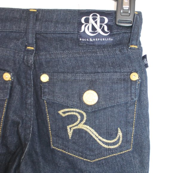 NWT ROCK & REPUBLIC GIRLS JEANS 10 BLUE LOWRISE BOOTCUT LEH3850 LEAH IN SHOOTER - Picture 1 of 12